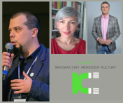 Grafika przedstawiająca nagrodzonych w konkursie Innowacyjny Menadżer Kultury. Po lewej stronie u góry Tomasz Talarski dyrektor MBP
