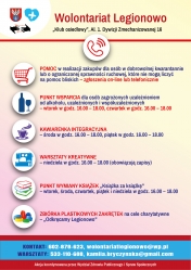 Plakat do akcji realizowanych przez Stowarzyszenie Wolontariat Legionowo