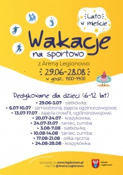 Plakat informujący o Akcji Lato w mieście 2020