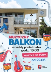 Grafika promująca wydarzenie muzyczny balkon