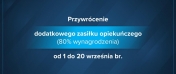 Grafika: Przywrócenie Od 1 września rodzicom i opiekunom  zasiłku