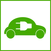 Grafika prezentująca samochód elektryczny