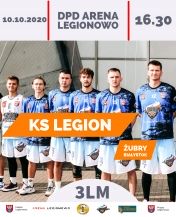 Plakat informujący o meczu KS Legion - Żubry Białystok