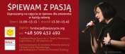 Grafika informująca o zajęciach ze śpiewu dla amatorów - Śpiewam z Pasją.