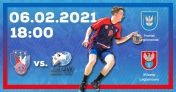 Plakat promujący mecz KPR Legionowo - AZS UW Warszawa. 06.02.2021, 18:00