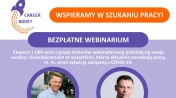 Grafika z napisem - Wspieramy w szukaniu pracy. Bezpłatne webinarium