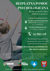 Plakat promojuący ofertę pomocy psychologicznej