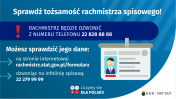 Na grafice jest napis: Sprawdź tożsamość rachmistrza spisowego!
