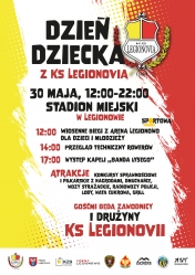 Plakat promujący Dzień Dziecka z KS Legionovią