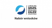 Logo Lokalnej Grupy Działania Zalew Zegrzyński - napis: Nabór wniosków