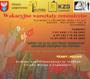 Plakat promujący wakacyjne warsztaty ceramiczne