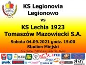 plakat z zaproszeniem na Mecz: Legionovia Legionowo - Lechia Tomaszów Mazowiecki