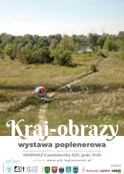 Krajobrazy, wystawa plenerowa.  Autorem zdjęcia na plakacie jest Mirosław Gawlik.