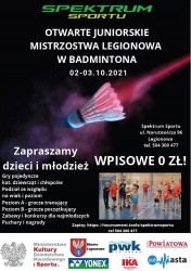 Otwarte Juniorskie Mistrzostwa Legionowa w Badmintona