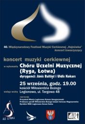 Plakat promujący koncert muzyki cerkiewnej