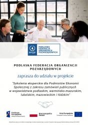 Szkolenia eksperckie dla Podmiotów Ekonomii Społecznej z zakresu zamówień publicznych w województwie podlaskim, warmińsko-mazurskim, lubelskim, mazowieckim i łódzkim