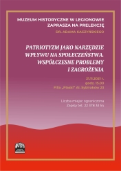 Plakat promujący prelekcję dr Adama Kaczyńskiego