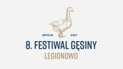 Napis - 8. Festiwal Gęsiny Legionowo z grafiką gęsi