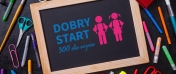 Tablica, napis Wniosek Dobry Start