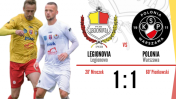 Grafika prezentująca wynik meczu ks legionovii legionowo z polonią warszawa 1:1/fot. Ks Legionovia Legionowo