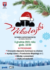 Plakat Mikołajek, buty a na nich czapka Mikołaja Plakat Mikołajek, buty a na nich czapka Mikołaja