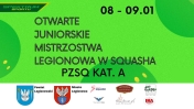 Grafika promująca Otwarte Juniorskie Mistrzostwa Legionowa w Squasha