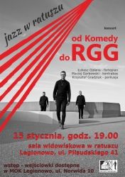 Plakat promujący koncert jazzowy zespołu RGG