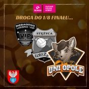 Grafika z logotypami klubów, na pierwszym planie UNI Opole