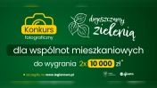 Na grafice informacje o konkursie fotograficznym w ramach akcji Dogęszczamy zielenią
