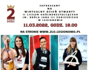 Uczniowie II LO w Legionowie - Zaproszenie na Wirtualny Dzień Otwarty