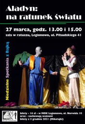 Plakat Niedzielne Spotkania z Bajką - 'Aladyn: na ratunek światu'