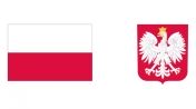 Na zdjęciu flaga i godło polski