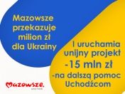 Napis - Milion złotych od Mazowsza dla Ukrainy