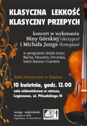 Salon Artystyczny w Ratuszu - koncert 'Klasyczna lekkość, klasyczny przepych'