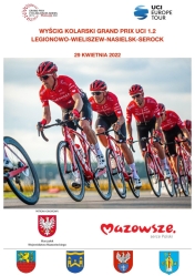 Plakat promujący wydarzenie, na zdjęciu kolarze