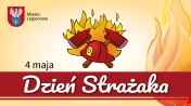 Na grafice kask strażacki z napisem Dzień Strażaka 4 maja