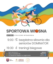 Grafika informująca o zajęciach w ramach Sportowej Wiosny