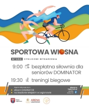 Grafika informująca o zajęciach w ramach Sportowej Wiosny