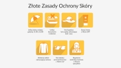 Grafika ze złotymi zasadami ochrony skóry
