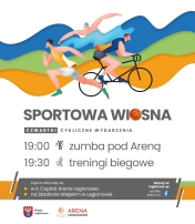 Grafika informująca o zajęciach w ramach Sportowej Wiosny