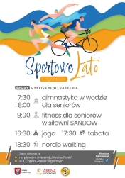 Grafika informująca o zajęciach w ramach Sportowego Lata
