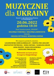 Plakat promujący koncert - Muzycznie dla Ukrainy