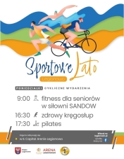 Grafika informująca o zajęciach w ramach Sportowego Lata