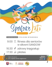 Grafika informująca o zajęciach w ramach Sportowego Lata