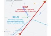 Częściowe zamknięcie DK61 -  od 4 do 6 lipca