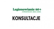 Napis - Konsultacje Strategii na rzecz seniorów