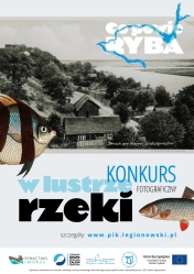 Plakat promujący konkurs fotograficzny - w lustrze rzeki