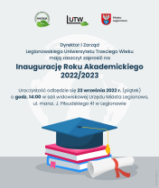 Grafika z zaproszeniem na inaugurację roku akademickiego LUTW