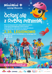 Plakat promujący wydarzenie - Ścigaj się z Rybką Minimini