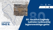 Grafika informująca o 80. rocznicy zagłady ludności żydowskiej legionowskiego getta